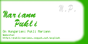mariann pukli business card